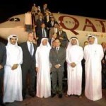 Arrivée à Doha d'un vol commercial de Qatar Airways au GTL