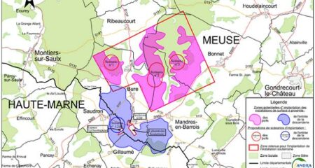 Carte implantation du projet Cigéo - Andra