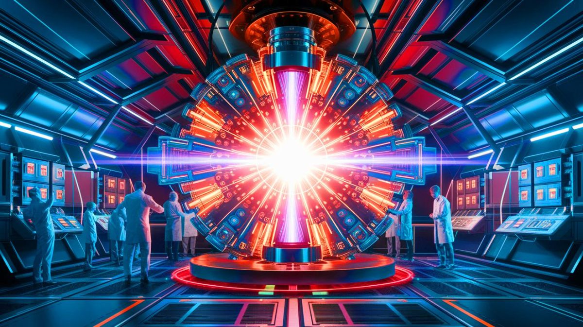 Illustration de la percée du Tokamak WEST dans la fusion nucléaire (création par IA, illustration non réaliste). Crédit : Ideogram.