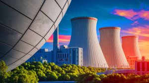 Illustration de la capacité du béton à s’auto-réparer sous l’effet des rayonnements nucléaires (création par IA, illustration non réaliste). Crédit : Ideogram.