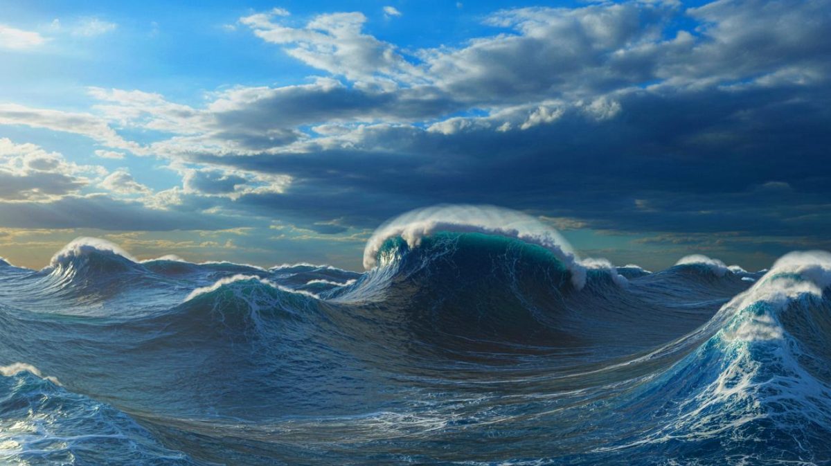 Illustration de l'impact des tempêtes océaniques sur le noyau terrestre. Image réalisée par IA.