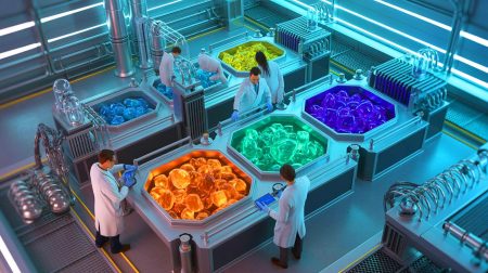 Illustration de l'innovation dans l'extraction des éléments de terres rares à l'aide de canaux membranaires artificiels. Image réalisée par IA.