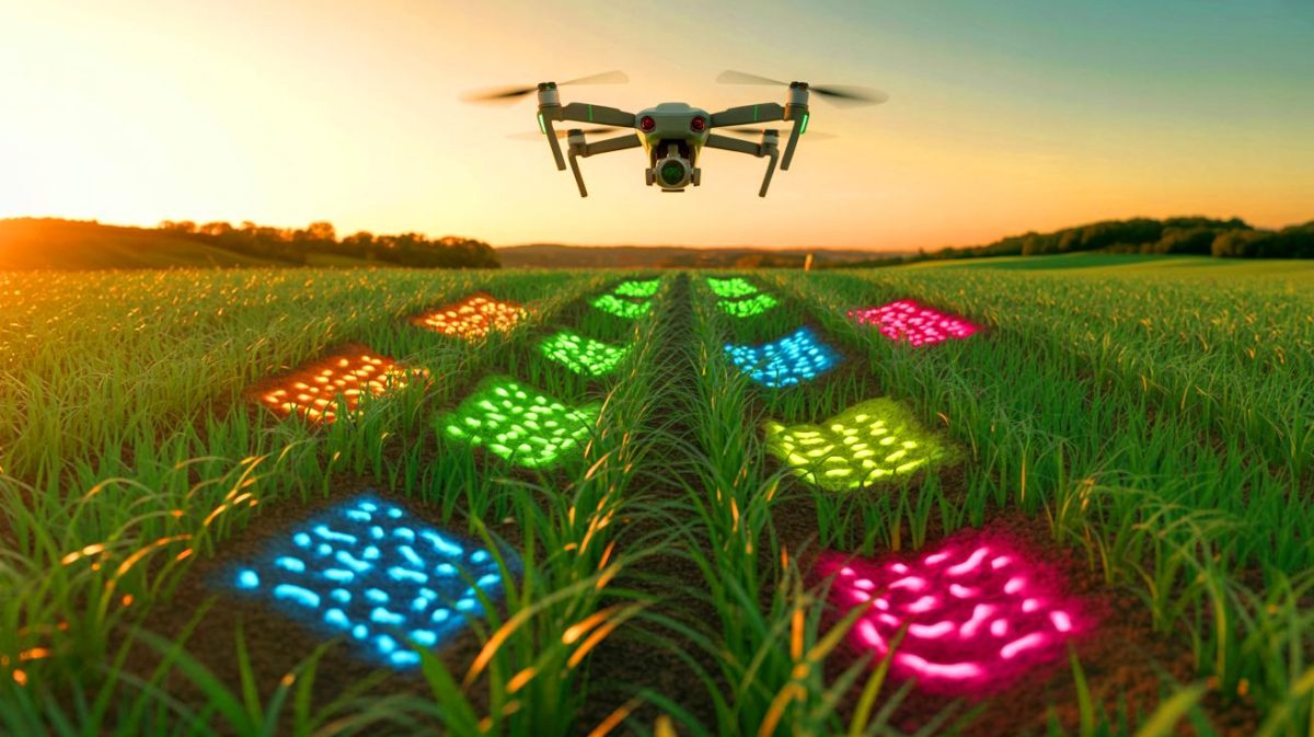 « Les champs brillent la nuit » : des scientifiques modifient des bactéries pour faire luire sols et cultures en couleur Illustration de bactéries génétiquement modifiées illuminant le sol pour la surveillance environnementale (création par IA, illustration non réaliste). Crédit : Ideogram.
