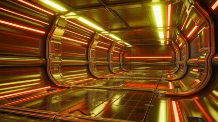 Illustration de l'intérieur d'un réacteur nucléaire avec un alliage ultra résistant (création par IA, non réaliste). Crédit : Ideogram