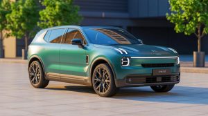 Illustration de Lynk & Co 900, SUV hybride innovant avec technologie de pointe (création par IA, non réaliste). Crédit : Ideogram