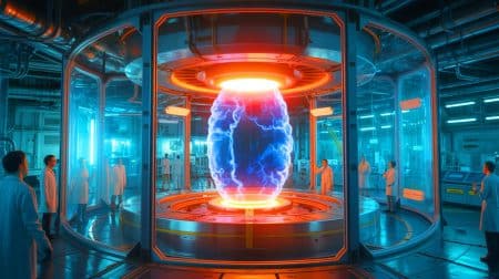 Illustration de la France établissant un record de fusion nucléaire avec le réacteur WEST (création par IA, non réaliste). Crédit : Ideogram