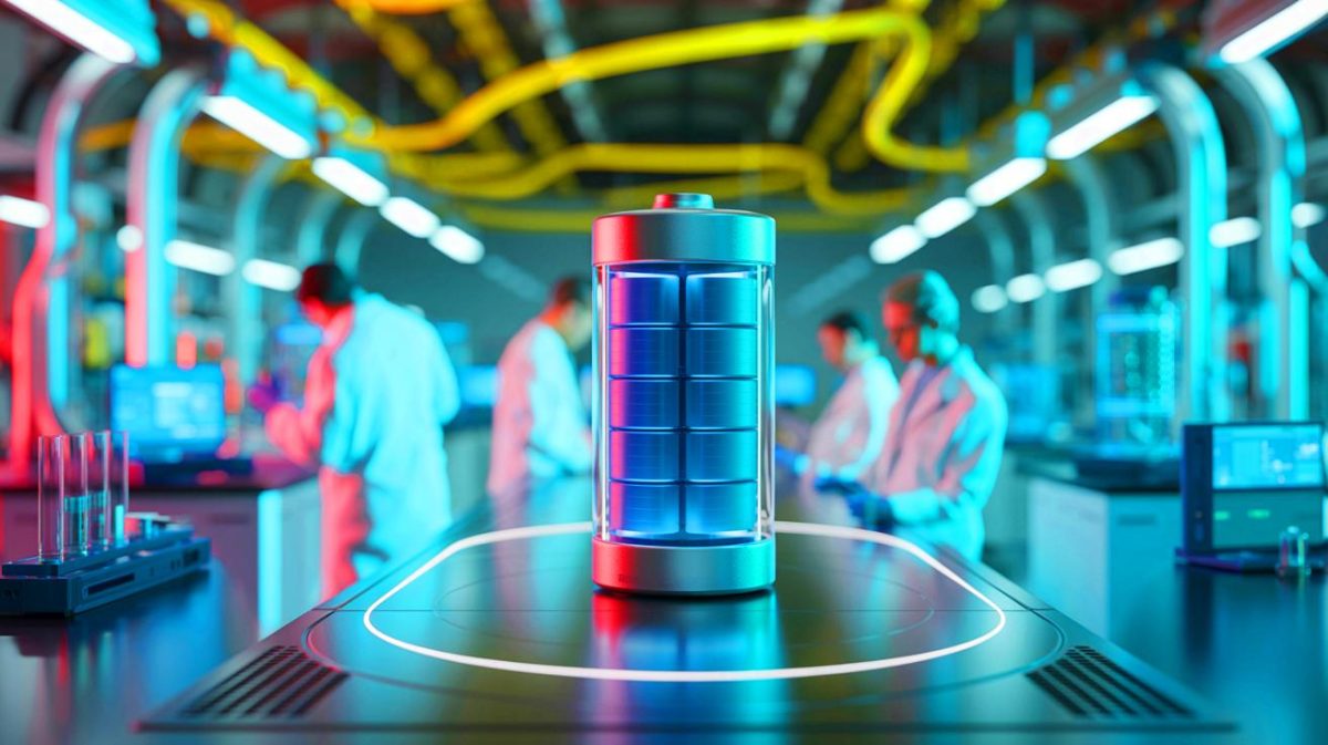 Illustration de l'innovation des batteries sodium-ion par CATL et ses impacts sur la compétitivité mondiale. Image réalisée par IA.