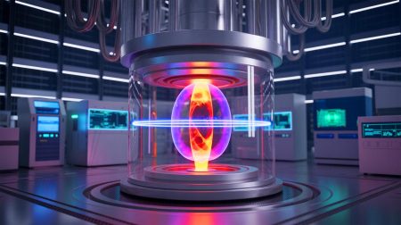 Illustration de la technologie de fusion nucléaire développée par TAE Technologies. Image réalisée par IA.