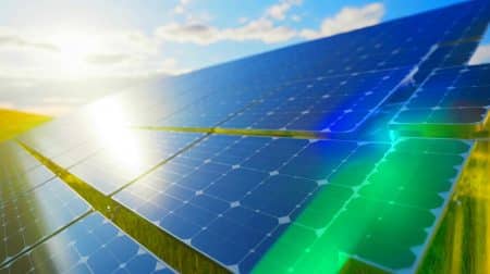 Illustration de cellules solaires à pérovskite améliorées pour une durabilité accrue (création par IA, non réaliste). Crédit : Ideogram