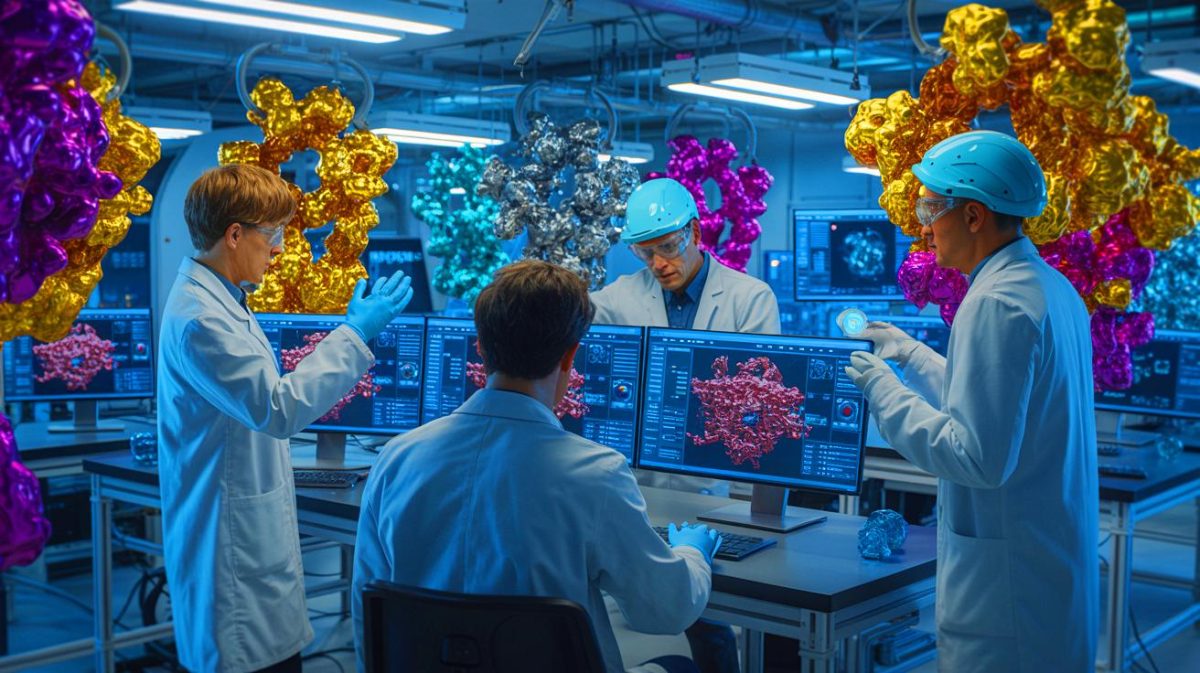 Illustration de la création de superalliages par intelligence artificielle explicable. Image réalisée par IA.