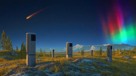 Illustration de la surveillance des débris spatiaux à l'aide de capteurs infrasons. Image réalisée par IA.