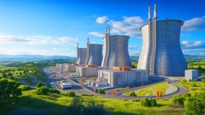 Illustration de la réintroduction du nucléaire en Italie avec la startup Newcleo. Image réalisée par IA.
