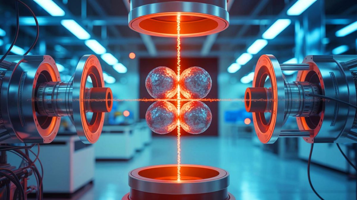 « Une réaction sur un milliard de milliards » : des chercheurs chinois captent un phénomène atomique jamais observé Illustration de la naissance d'une étoile à partir de la fusion de noyaux de carbone. Image réalisée par IA.