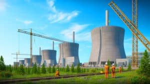 Illustration de la construction de réacteurs nucléaires modulaires au Canada. Image réalisée par IA.