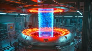 Illustration de la percée du stellarator Wendelstein 7-X dans le domaine de la fusion nucléaire. Image réalisée par IA.