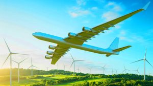 Illustration de l'avion géant WindRunner conçu pour le transport de pales d’éoliennes. Image réalisée par IA.