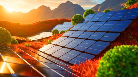Alerte dans le secteur de l’énergie : des cellules solaires flexibles battent tous les records connus Illustration de cellules solaires flexibles et innovantes combinant pérovskite et CIGS. Image réalisée par IA.