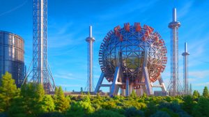 Illustration de la première centrale à fusion nucléaire commerciale en cours de développement par Proxima Fusion. Image réalisée par IA.