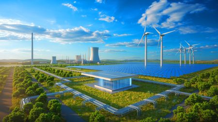 Illustration de l'Hypergrid, le plus grand projet énergétique et de données aux États-Unis. Image réalisée par IA.