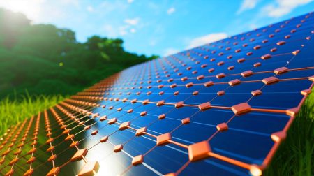 Illustration de cellules solaires à pérovskite innovantes et durables. Image réalisée par IA.