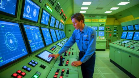 Illustration de l'incident évité dans une centrale nucléaire française dû à une erreur humaine. Image réalisée par IA.