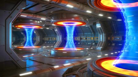 Illustration de réacteur de fusion nucléaire en conception. Image réalisée par IA.