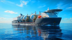Illustration de la propulsion nucléaire sur un navire offshore d'Allseas. Image réalisée par IA.
