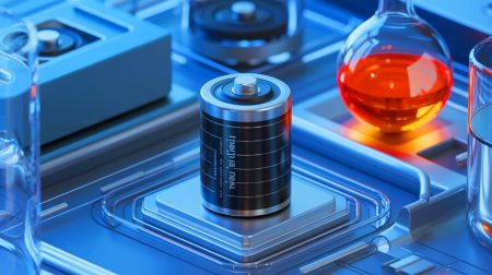 Illustration de la nouvelle batterie au lithium métal développée par Pure Lithium, visant à réduire la dépendance aux matériaux chinois. Image réalisée par IA.