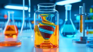 Illustration de la découverte d'un liquide défiant les lois de la thermodynamique. Image réalisée par IA.