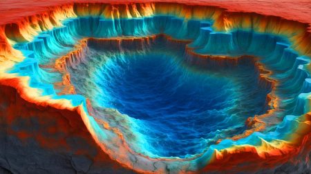 Illustration de la découverte d'un océan caché à 400 kilomètres sous la surface terrestre. Image réalisée par IA.