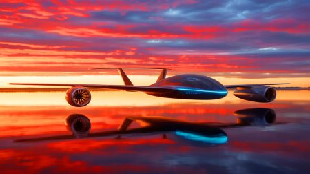 Illustration de l'utilisation de l'hydrogène liquide dans l'aviation pour l'énergie et le refroidissement. Image réalisée par IA.