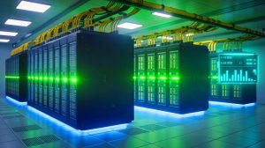 Illustration de la réduction de la consommation d'énergie des centres de données grâce à une modification du code Linux. Image réalisée par IA.