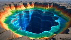 Illustration de la découverte d'un océan caché à 400 kilomètres sous la surface terrestre. Image réalisée par IA.