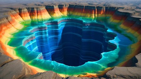 Illustration de la découverte d'un océan caché à 400 kilomètres sous la surface terrestre. Image réalisée par IA.