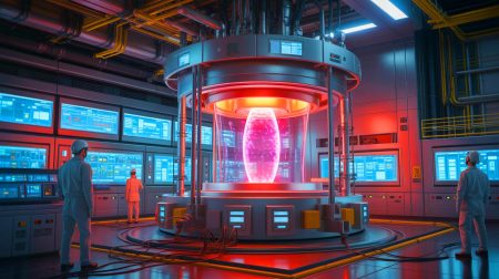 Illustration de la percée allemande dans la fusion nucléaire, générée par intelligence artificielle.