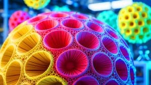 Illustration de la membrane polymère inspirée de l'éponge loofah, générée par intelligence artificielle.