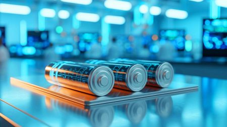 Illustration de batteries à ions sodium renforcées par des oxydes de manganèse, générée par intelligence artificielle.