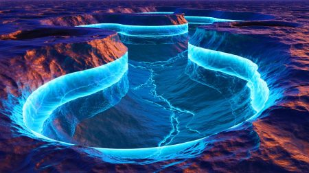 Illustration de l'hydrogène naturel piégé dans le sous-sol, générée par intelligence artificielle.