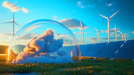 Illustration de l'utilisation innovante du dioxyde de carbone pour le stockage d'énergie renouvelable par Google et Energy Dome.