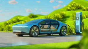 Illustration de la nouvelle technologie de batterie solide permettant une recharge ultra-rapide, générée par intelligence artificielle.