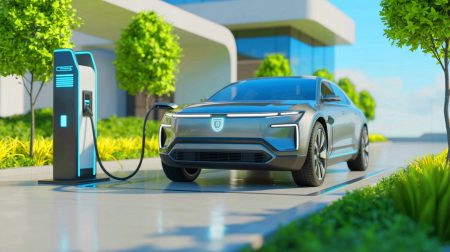 Illustration de l'innovation des batteries solides pour véhicules électriques, générée par intelligence artificielle.