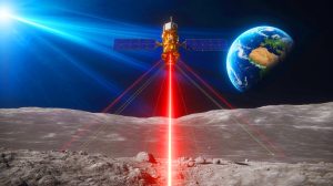 Illustration de la Chine atteignant un satellite lunaire avec un laser. Image réalisée par IA.