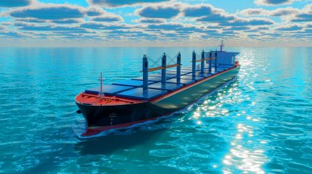 Illustration de la transformation du secteur maritime vers la neutralité carbone d'ici 2050. Image réalisée par IA.