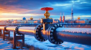 Illustration de l'arrêt du flux de gaz russe vers l'Europe via l'Ukraine. Image réalisée par IA.