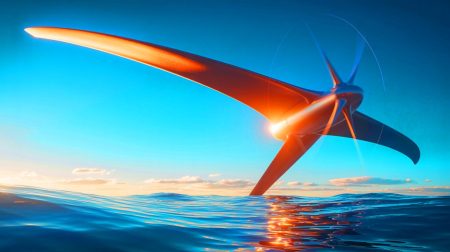 Illustration de cerfs-volants énergétiques de Makani générant de l'électricité, créée par intelligence artificielle.
