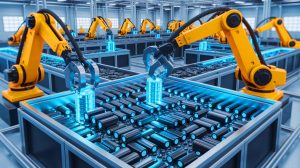 Illustration de la technologie innovante de recyclage des batteries, générée par intelligence artificielle.