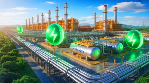 Illustration de l'intégration de l'hydrogène vert par Sinopec dans le réseau de gaz chinois.