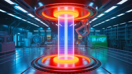 Illustration de la réalisation d'une avancée historique dans la fusion nucléaire par le réacteur EAST. Image réalisée par IA.