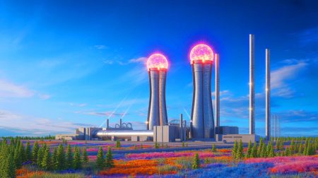 Illustration de la percée canadienne en fusion nucléaire réalisée par General Fusion, générée par intelligence artificielle.