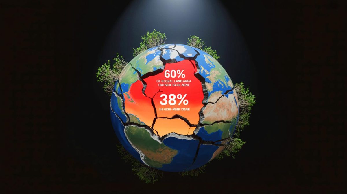 Illustration de l'impact de l'activité humaine sur la biosphère fragile de la Terre.